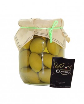 Olive Bella Cerignola in salamoia - pezzatura grande GGG - vaso 580ml - Agricola Fusillo