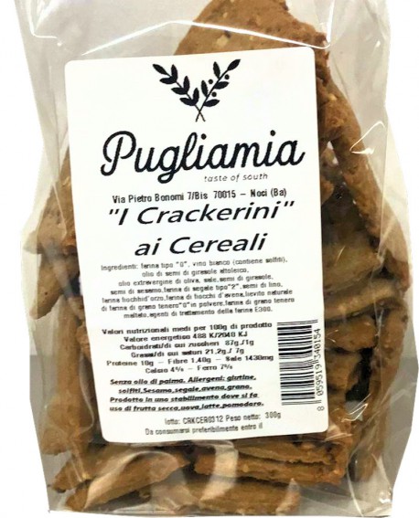 I Crackerini ai Cereali artigianali - busta 300g - Forno Pugliamia