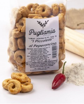Taralli al Peperoncino artigianali, I Piccoletti - busta 300g - Forno Pugliamia