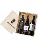 Box regalo in legno Nero di Troia da tre bottiglie - Cantina Vini Placido Volpone