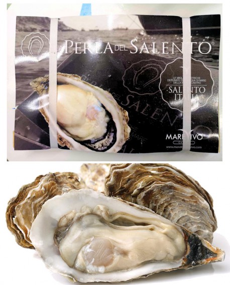 Ostriche La Perla del Salento - fresco vivo - cassetta 3kg - 28/30 pezzi - scadenza 8 giorni - Pescheria Marevivo Castro