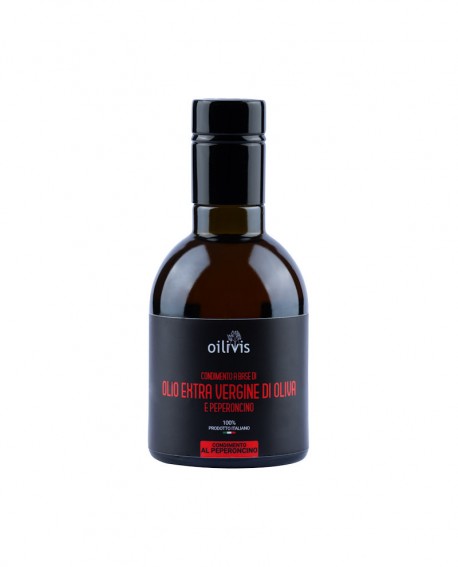 Olio extravergine di oliva Ogliarola Garganica e peperoncino - bottiglia 250ml - Oilivis Frantoio Mitrione