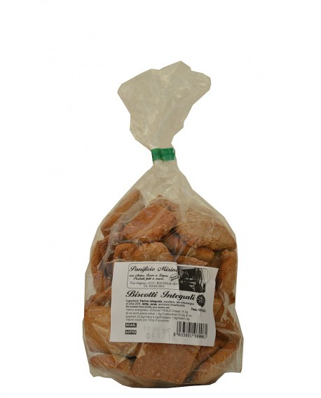 Biscotti integrali artigianali 500 g -75% di zucchero, artigianali, cottura nel forno a legna - Panificio Misino